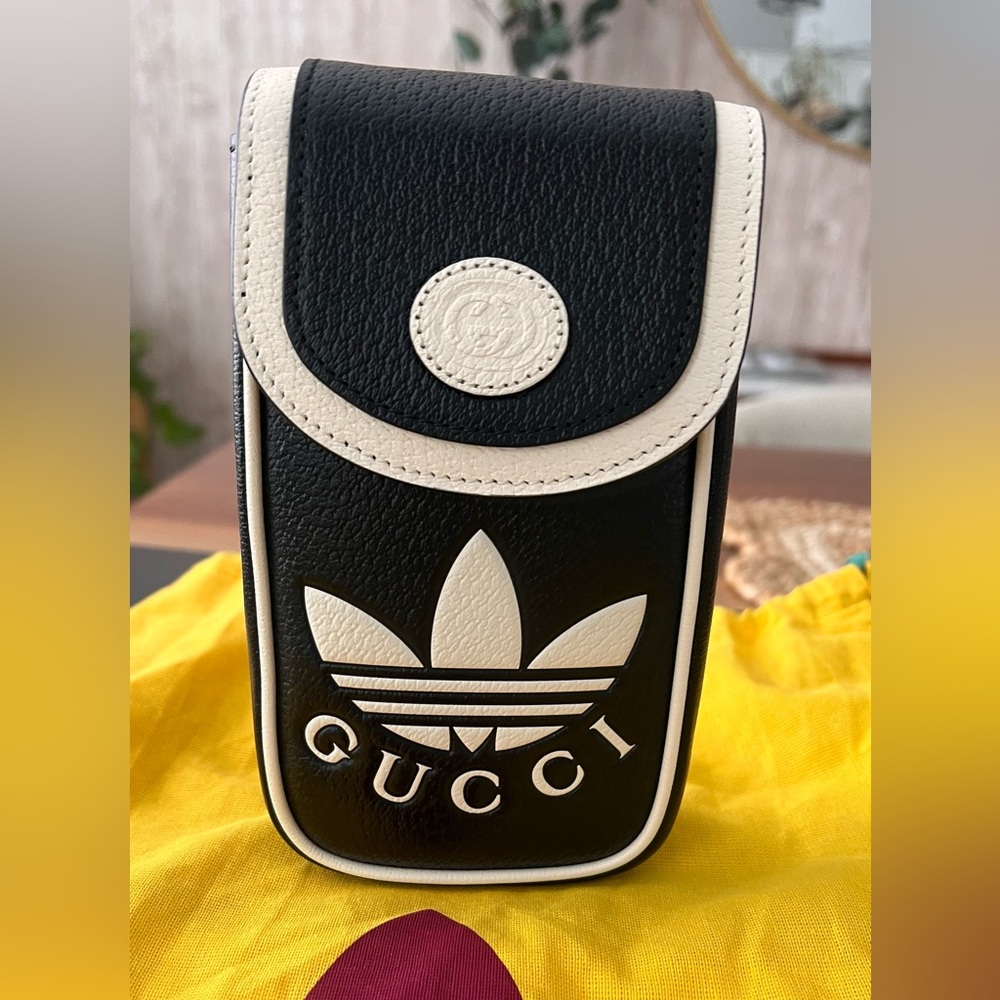 Gucci X Adidas Black and White Crossbody Bag